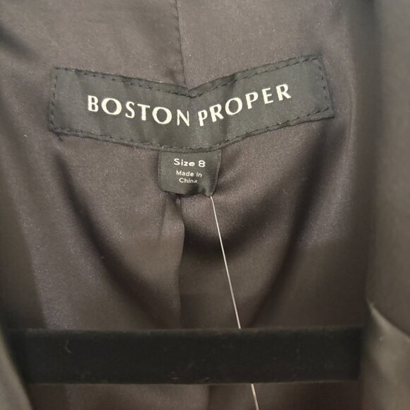 NWT Boston Proper Leather Trimmed Blazer - Picture 8 of 10